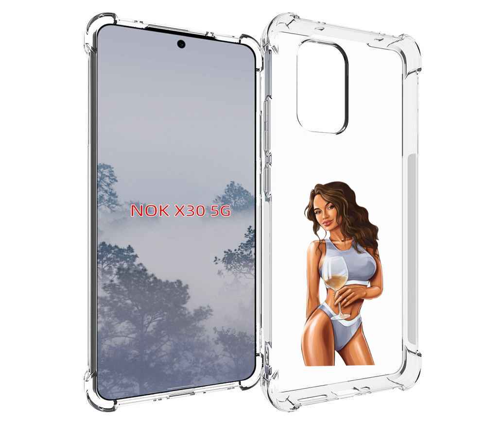 

Чехол MyPads девушка-в-сером-купальнике- женский для Nokia X30 5G, Tocco
