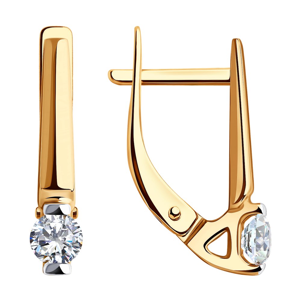 

Серьги из красного золота с фианитом Diamant 31-120-00840-1, 31-120-00840-1