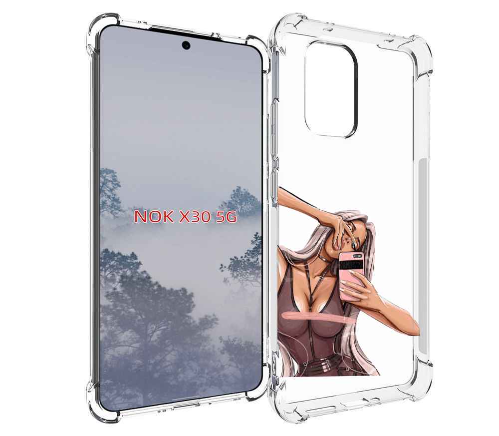 

Чехол MyPads девушка-в-прозрачной-одежде для Nokia X30 5G, Tocco