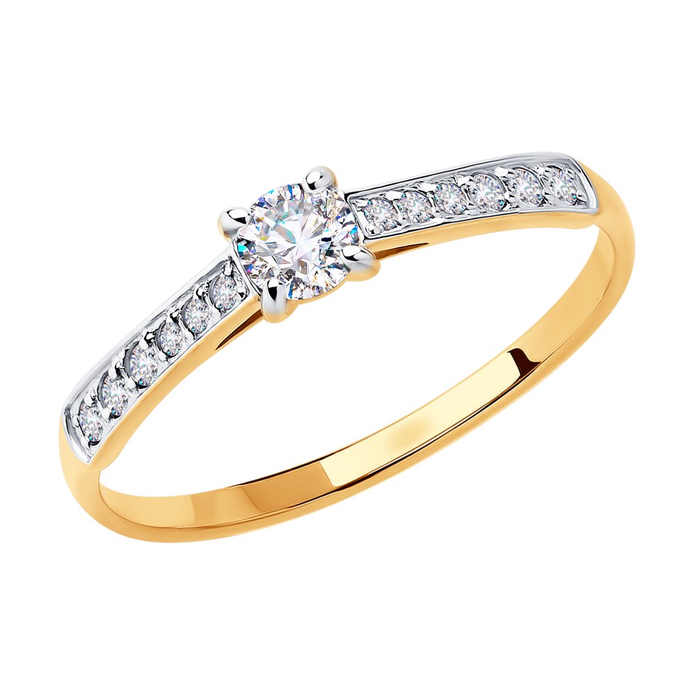 

Кольцо из золота р. 15,5 Diamant 31-110-00299-1, фианит, 31-110-00299-1