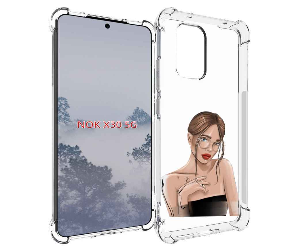 

Чехол MyPads девушка-в-очках-с-красивыми-глазами женский для Nokia X30 5G, Tocco