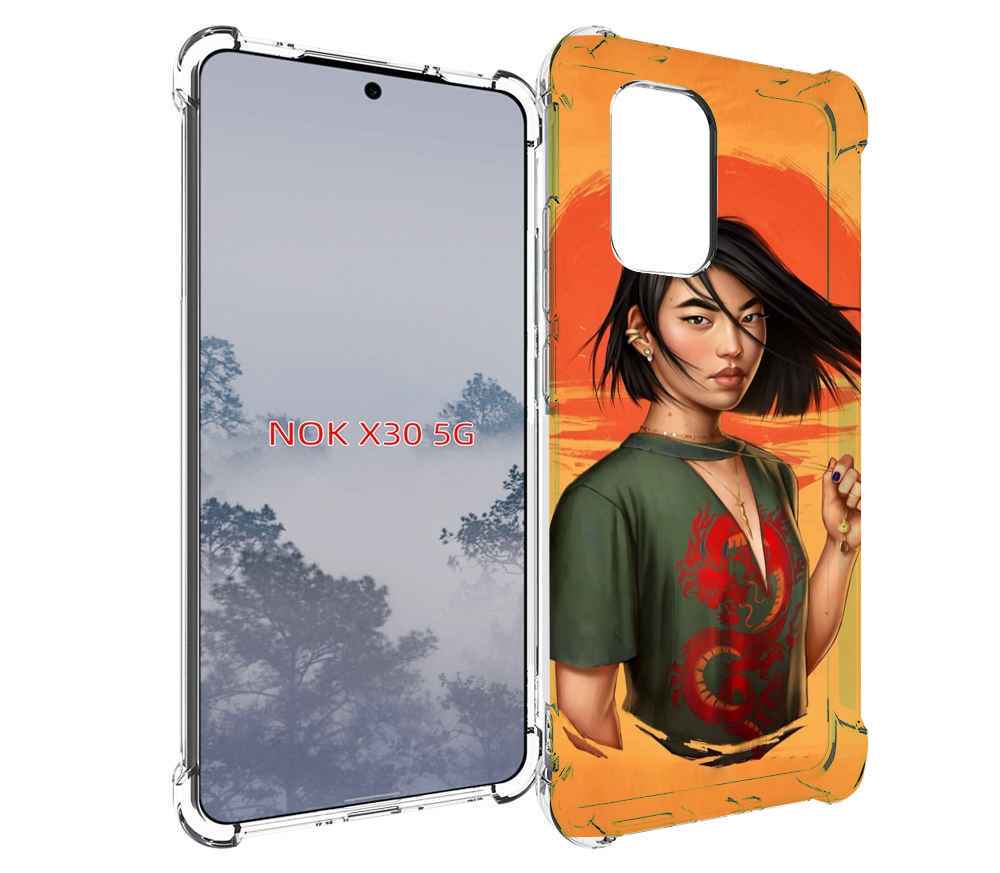 

Чехол MyPads девушка-в-оранжевом-фоне женский для Nokia X30 5G, Tocco