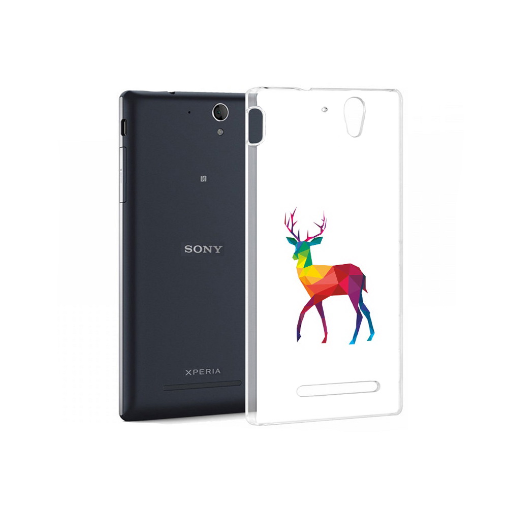 

Чехол MyPads Tocco для Sony Xperia C3 геометрический олень (PT18760.251.286), Прозрачный, Tocco