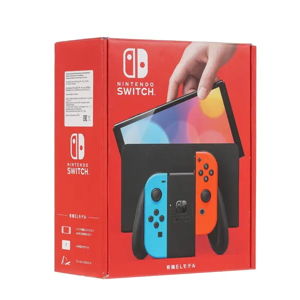 Игровая приставка Nintendo Switch OLED Neon, 64 ГБ 100052019370 красный,  синий