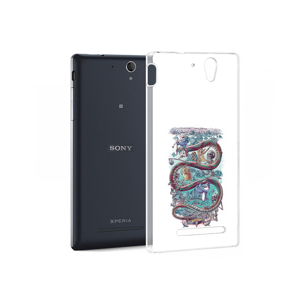 

Чехол MyPads Tocco для Sony Xperia C3 время приключений страшилка (PT18760.251.280), Прозрачный, Tocco