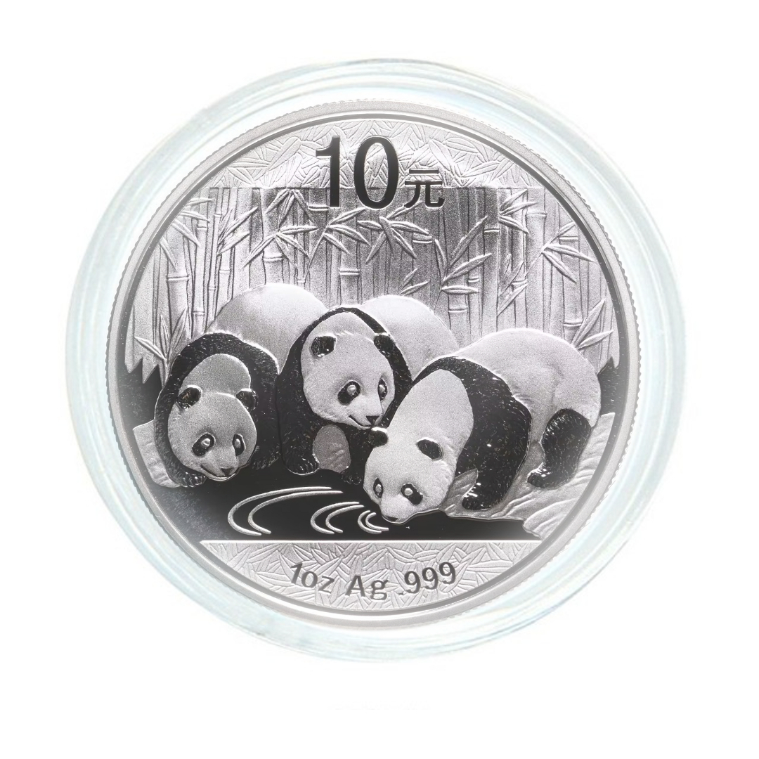 Инвестиционная серебряная монета 10 юаней в капсуле Панда, Китай, 2013 PF