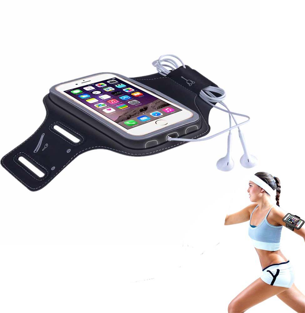 фото Универсальный спортивный чехол на руку для смартфона 5,5-6 дюймов водонепроницаемый черный daprivet