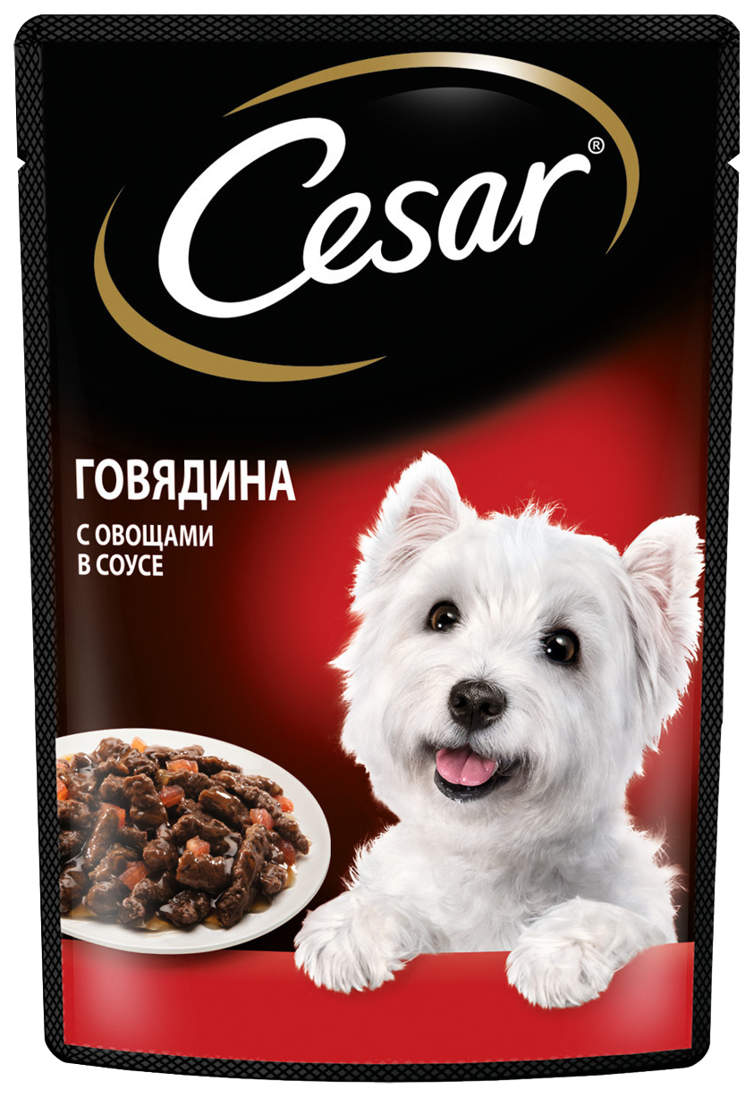 

Влажный корм для собак Cesar с говядиной и овощами в соусе, 85 г