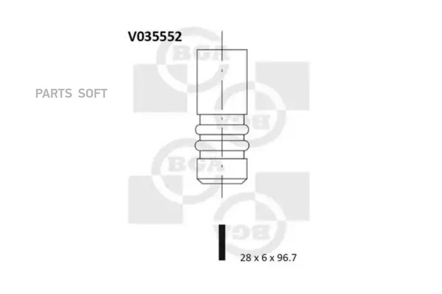 

Bga клапан 28x6x96.7 ex frd mondeo 1.8-2.0 92- iii па 1шт