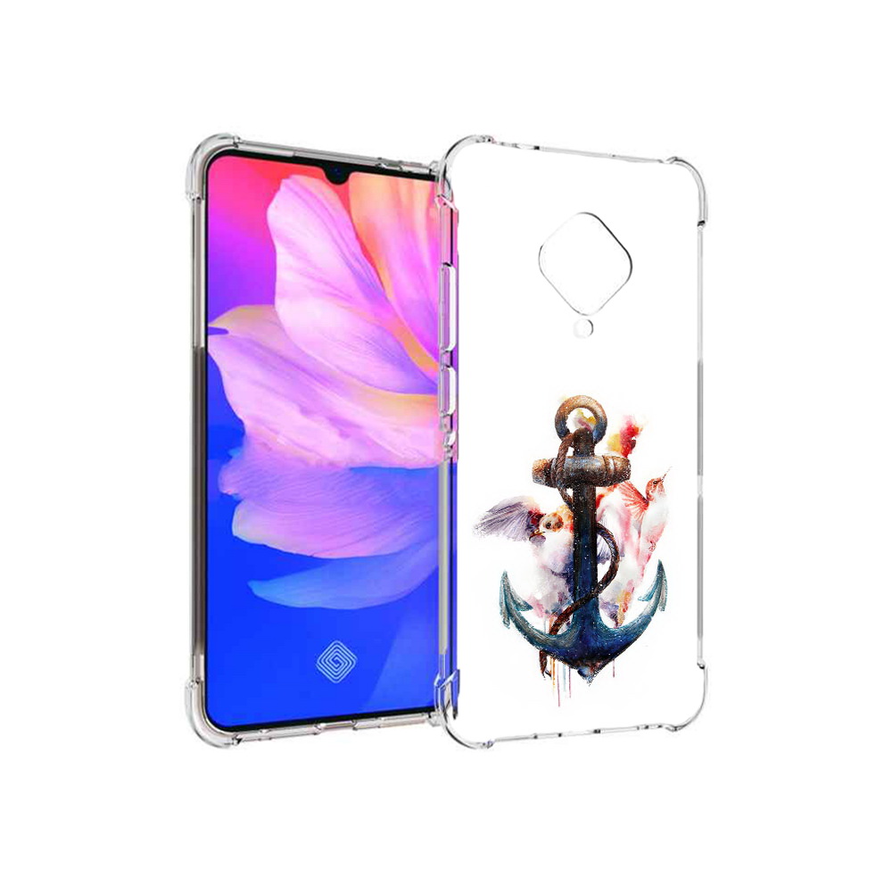 

Чехол MyPads Tocco для Vivo V17 якорь с птицами (PT147343.378.703), Прозрачный, Tocco