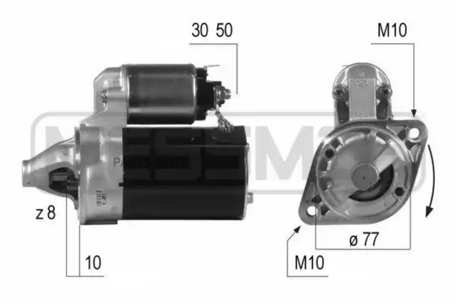 

Стартер Hyundai Accent II/Getz/Matrix 93>10 Kia Cerato I/Spectra I 04>09 ERA 220504