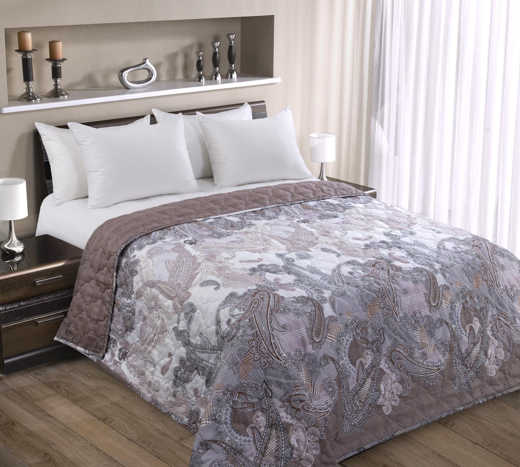 

Постельное белье с простыней на резинке 160х200 Голубая лагуна перкаль 2-спальное 70х70