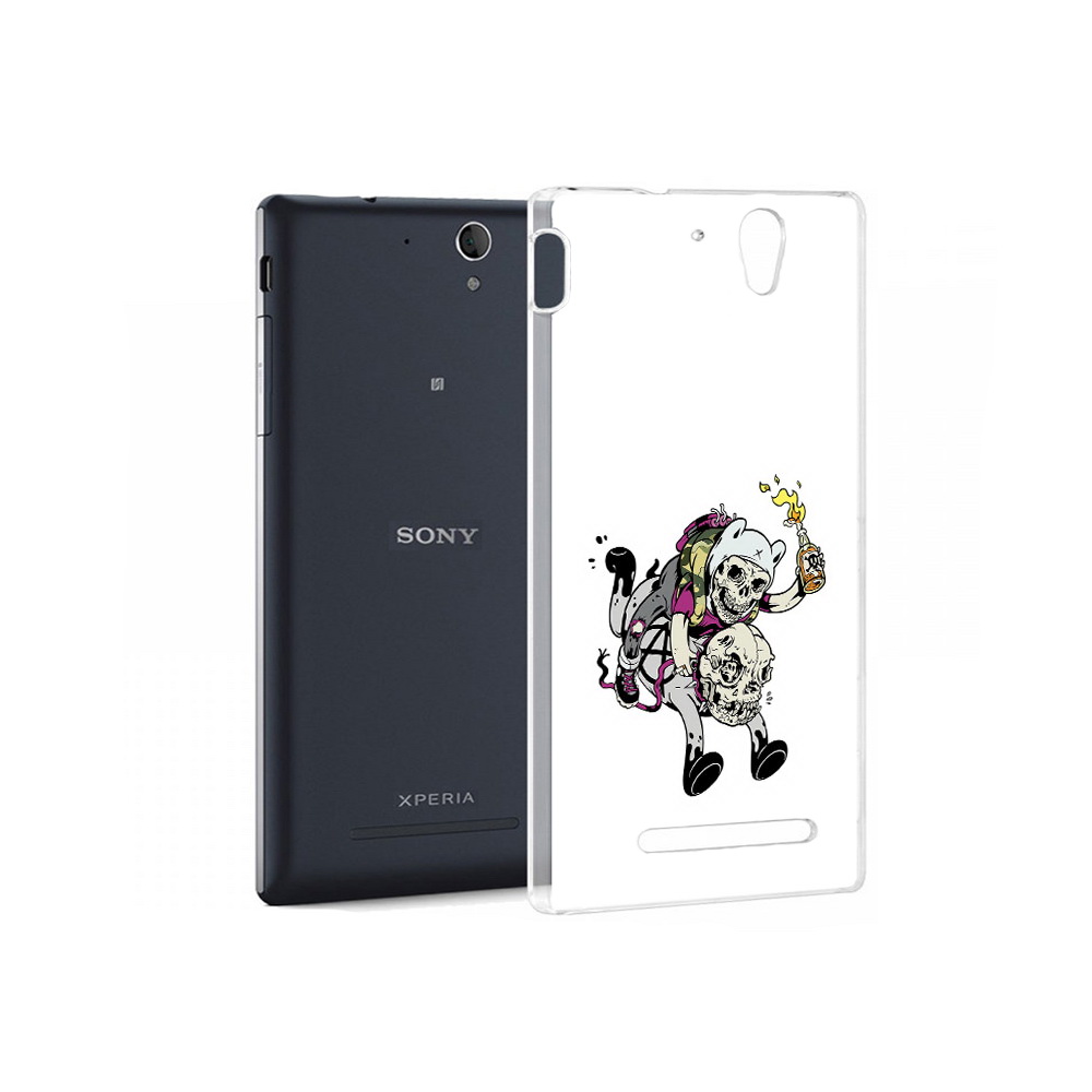 

Чехол MyPads Tocco для Sony Xperia C3 время приключений скелеты (PT18760.251.277), Прозрачный, Tocco