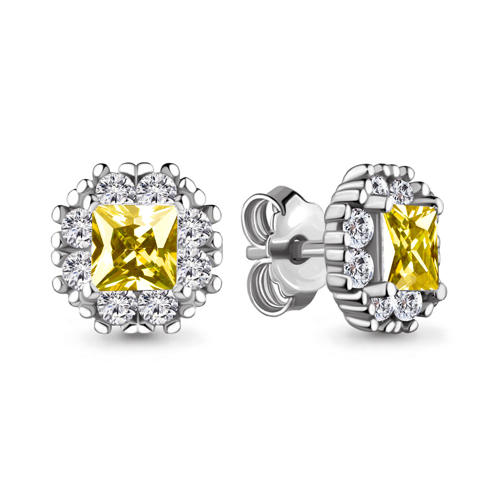 

Серьги из серебра с фианитом Aquamarine 41120Е_925_р, 41120Е_925_р