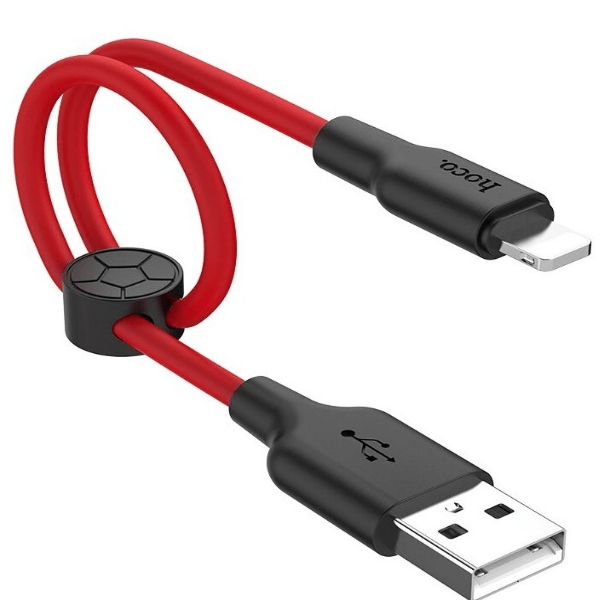 фото Кабель usb lightning hoco x21 plus 0,25m 2.4a черно-красный