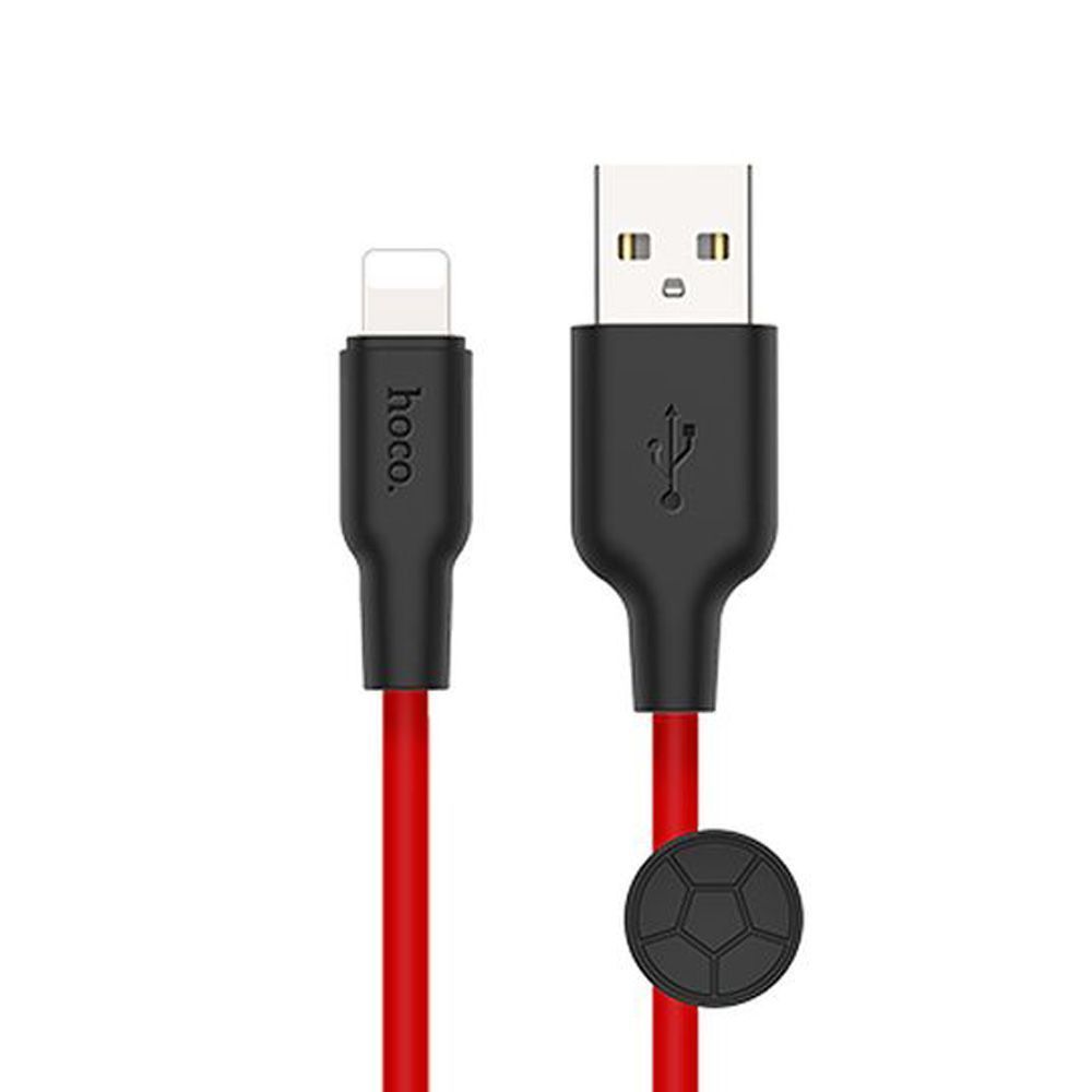 фото Кабель usb lightning hoco x21 plus 0,25m 2.4a черно-красный