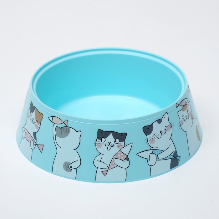 

Миска Мур-мяу для кошек 0,3 л, 14,5 x 14,5 x 4 см, голубая, Голубой