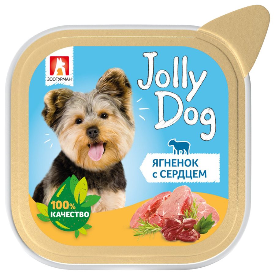 

Влажный корм для собак ZOOGURMAN Jolly Dog Ягненок с сердцем, 100 г