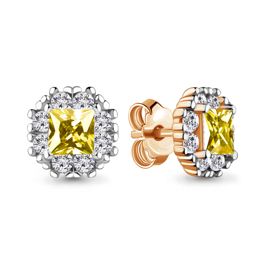

Серьги-пусеты из серебра с фианитом Aquamarine 41120Е_925_з, 41120Е_925_з