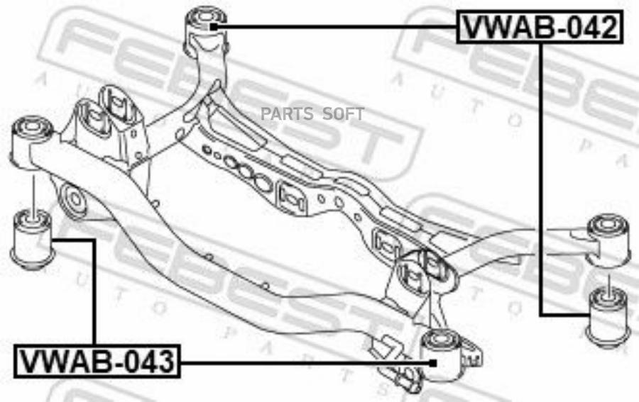 

FEBEST Сайлентблок подрамника задний FEBEST VWAB-042 FEBEST VWAB-042