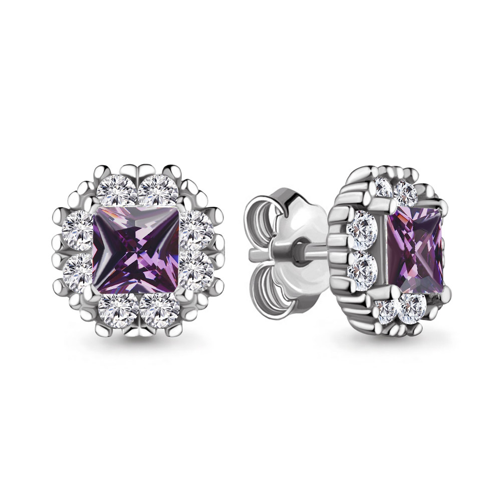 

Серьги-пусеты из серебра с фианитом Aquamarine 41120Д_925_р, 41120Д_925_р
