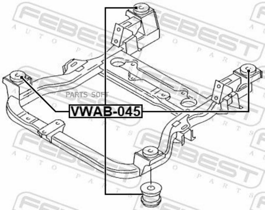 

FEBEST Сайлентблок подрамника (4x) VW T5Multivan 03-> FEBEST VWAB-045 FEBEST VWAB-045