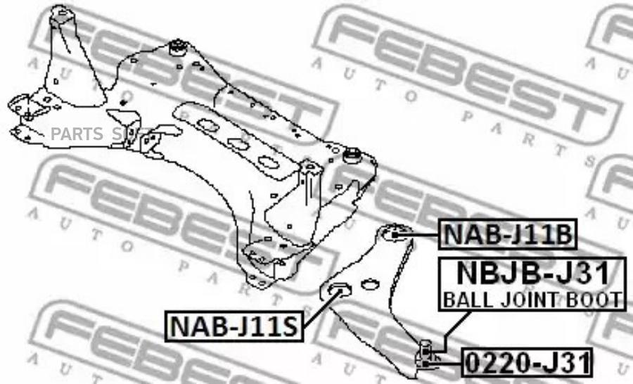 

С-Б. Пер. Пер. Рычага Nissan Qashqai Uk Make J11e 2013.12- [El] Febest арт. NAB-J11S