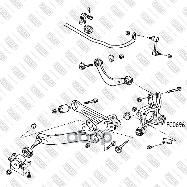 

С/Блок Fixar Fg0696 Toyota Corolla/Fielder 01- / Сайлентблок Заднего Рычага FIXAR FG0