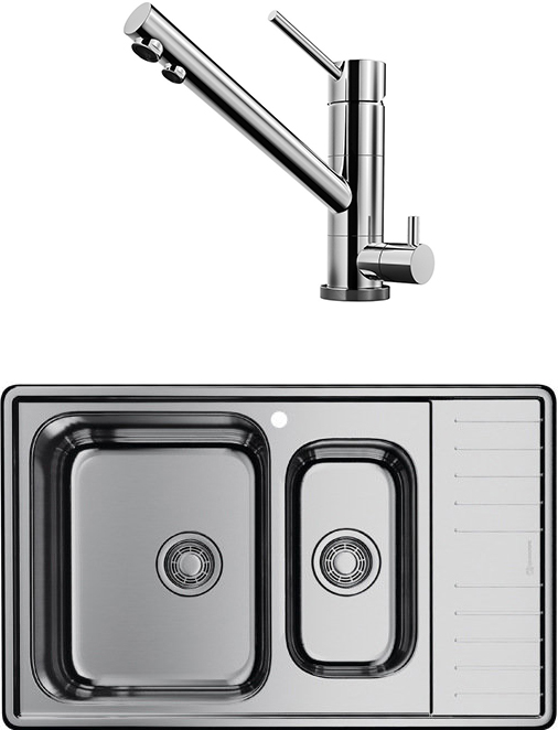 фото Omoikiri комплект мойка кухонная omoikiri sagami 79-2-in-l + смеситель omoikiri tonami c