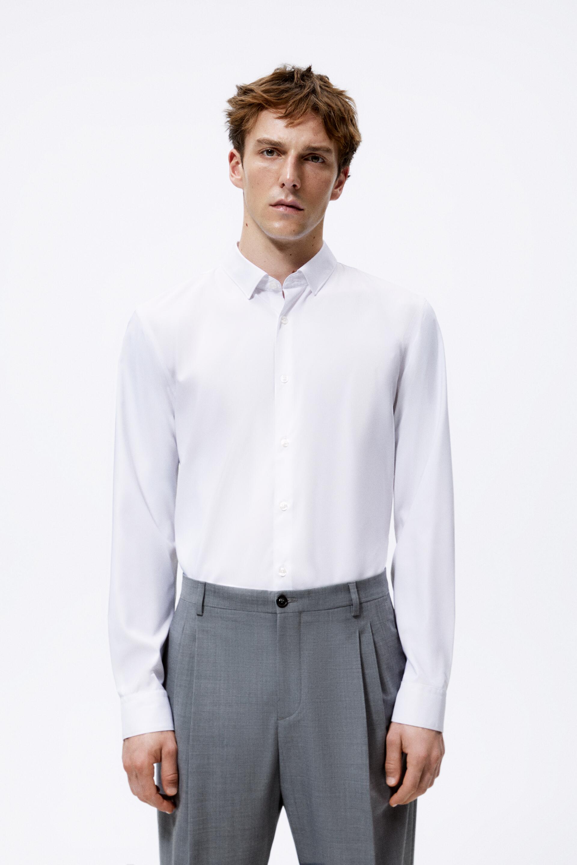 Рубашка мужская ZARA 05445404 белая XL (доставка из-за рубежа)