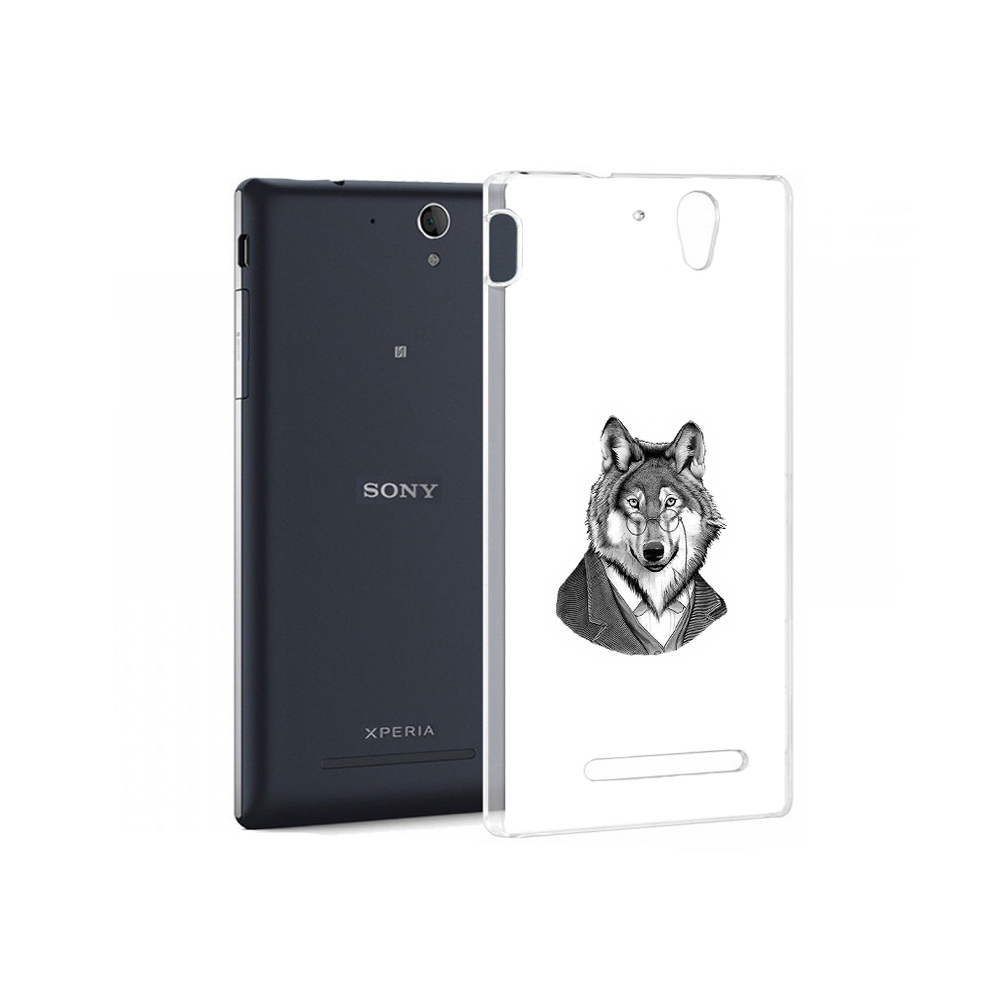 Чехол MyPads Tocco для Sony Xperia C3 волк в пиджаке (PT18760.251.266)