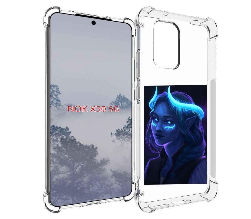 

Чехол MyPads девушка синяя ледяная женский для Nokia X30 5G, Tocco