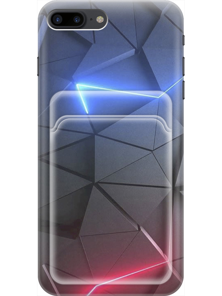 

Силиконовый чехол на Apple iPhone 8 Plus / 7 Plus с рисунком "Графитовые грани", Серый;синий, 20012026