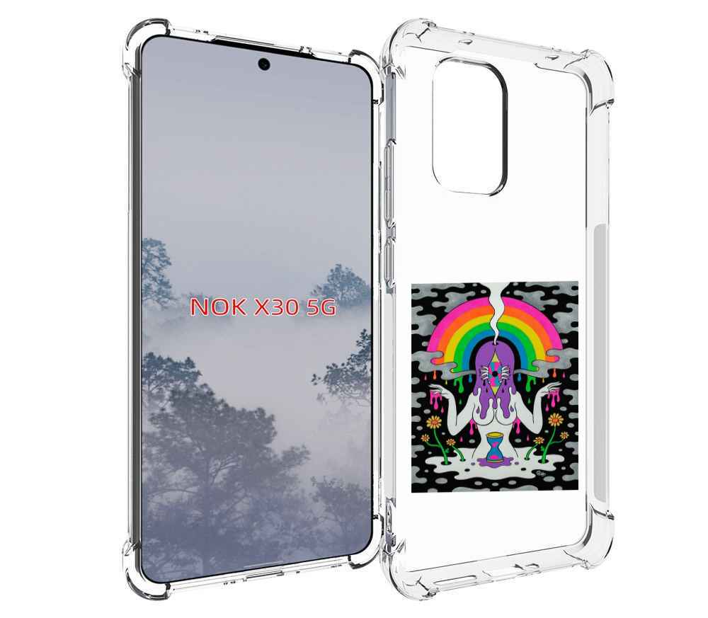 

Чехол MyPads девушка с радугой абстракция женский для Nokia X30 5G, Tocco