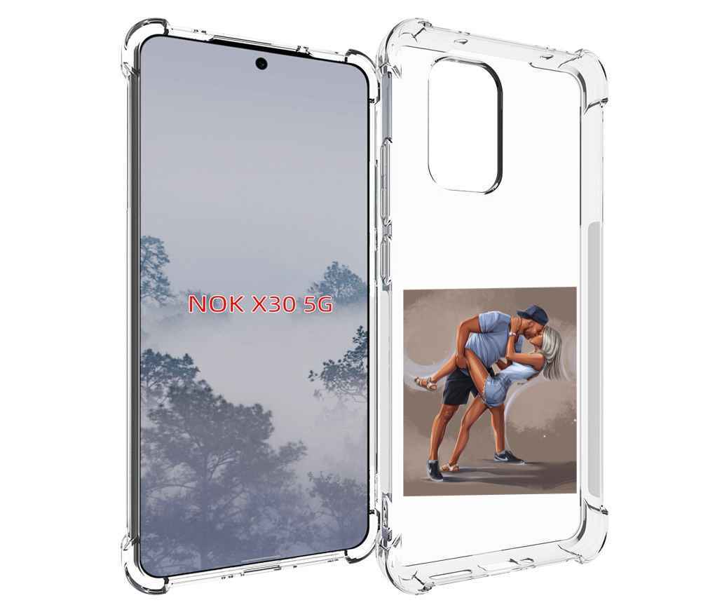 

Чехол MyPads девушка с парнем танцуют женский для Nokia X30 5G, Tocco