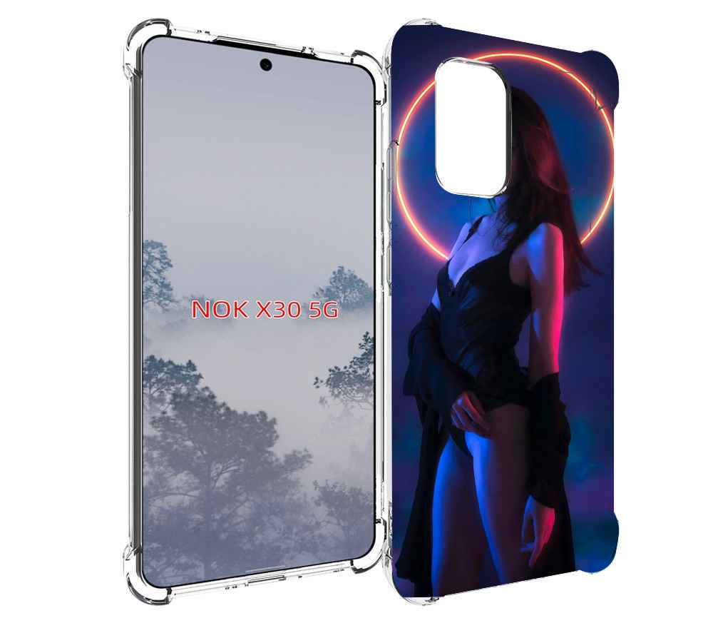 

Чехол MyPads девушка с неоновым кругом женский для Nokia X30 5G, Tocco