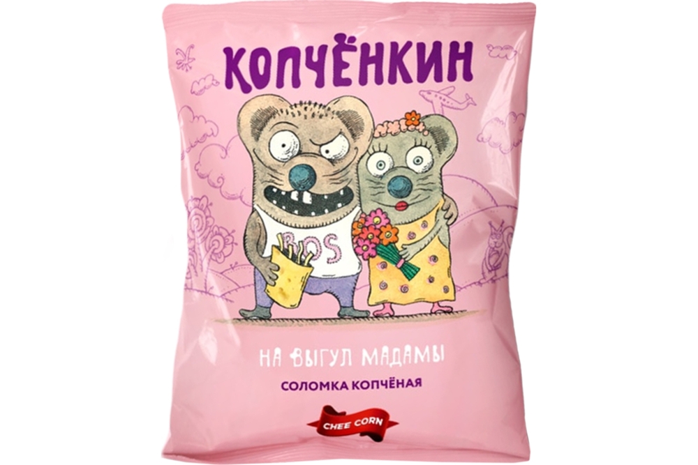 Продукт плавленый Cheecorn Копчёнкин соломка копчёная, с сыром, 20 г