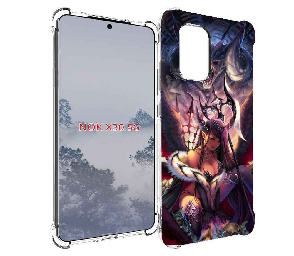 

Чехол MyPads девушка с демоном на фоне женский для Nokia X30 5G, Tocco