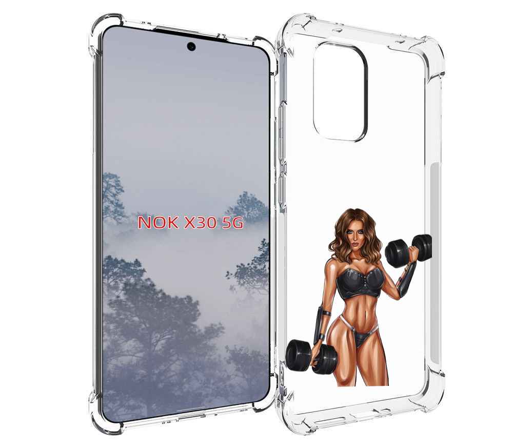 

Чехол MyPads девушка с гантелями спорт женский для Nokia X30 5G, Tocco