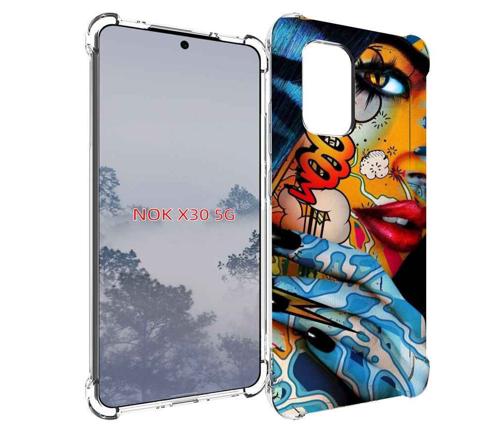 

Чехол MyPads девушка разрисованная краскам иженский для Nokia X30 5G, Tocco