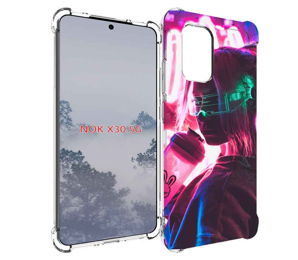 

Чехол MyPads девушка неоновый фон женский для Nokia X30 5G, Tocco