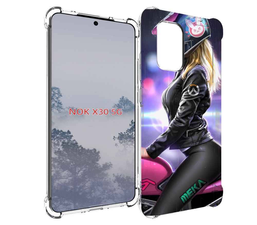 

Чехол MyPads девушка на мотоцикле неон женский для Nokia X30 5G, Tocco