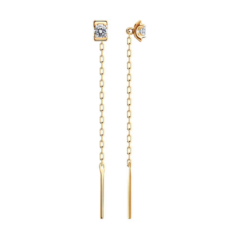 

Серьги из красного золота с фианитом Diamant 31-123-00686-1, 31-123-00686-1