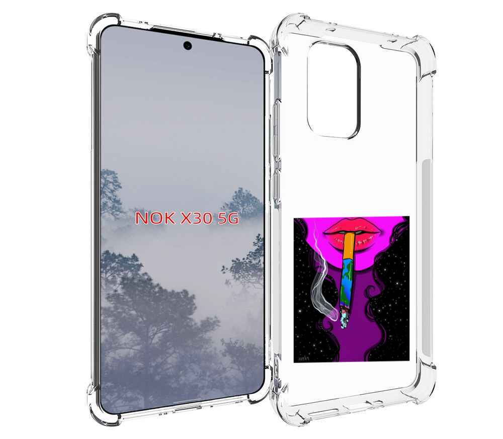 

Чехол MyPads девушка курит землю женский для Nokia X30 5G, Tocco