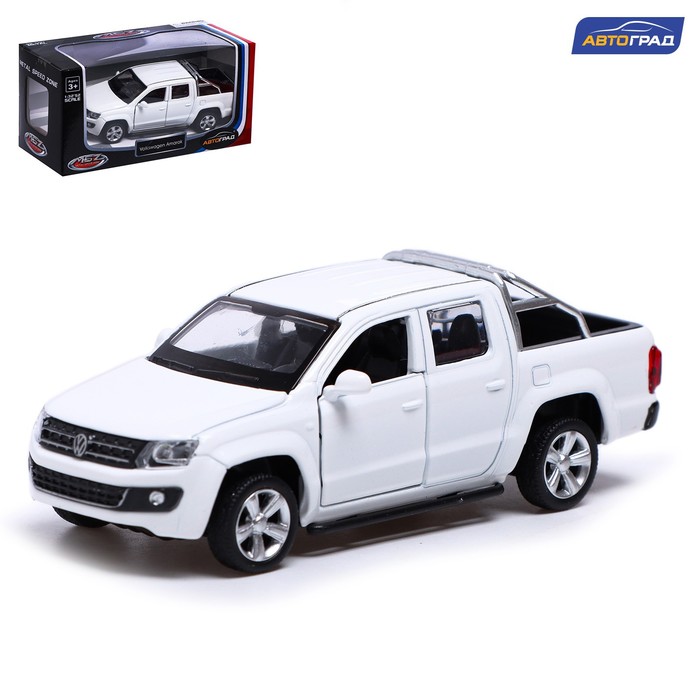 фото Машина металлическая автоград volkswagen amarok, 1:46, инерция, откр. двери, белый 7389684