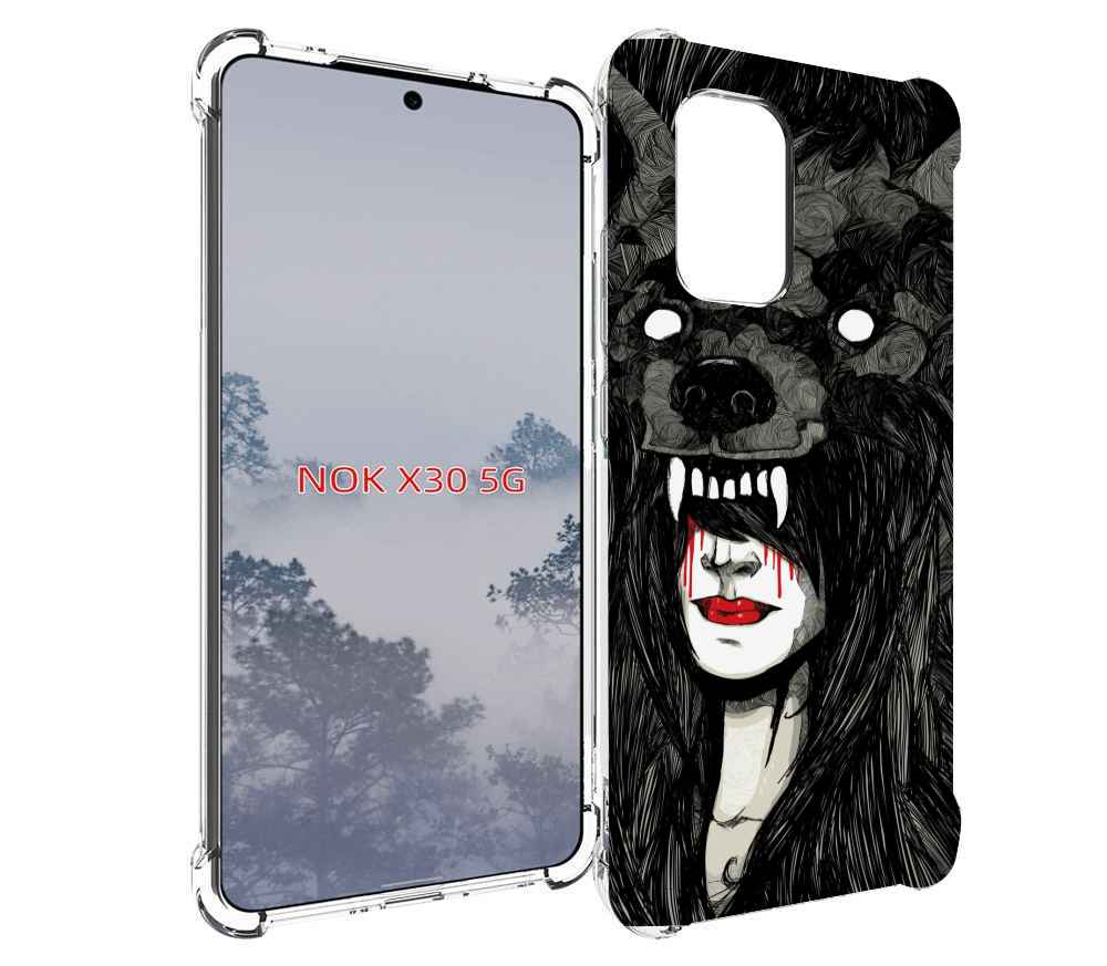 

Чехол MyPads девушка в шкуре волка женский для Nokia X30 5G, Tocco