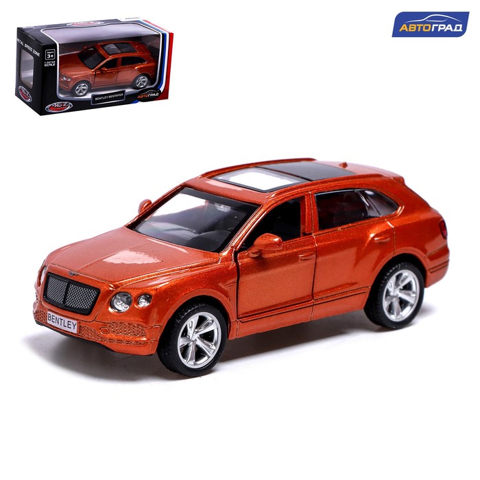 фото Машина металлическая автоград bentley bentayga, 1:45, инерция, откр. двери, коричневый