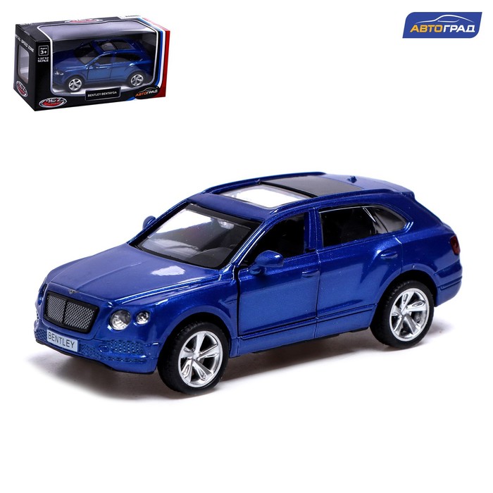 фото Машина металлическая автоград bentley bentayga, 1:45, инерция, откр. двери, синий 7389677