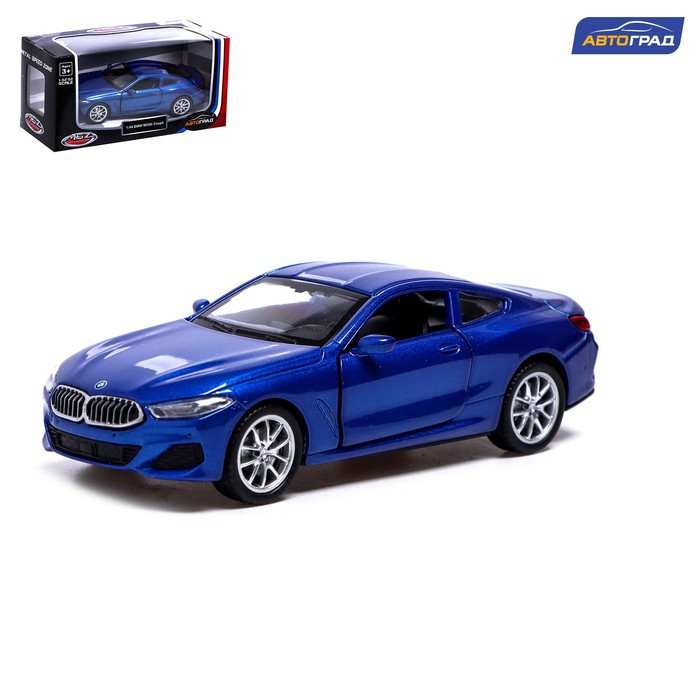 фото Машина металлическая автоград bmw m850i, 1:44, инерция, откр. двери, синий 7389670