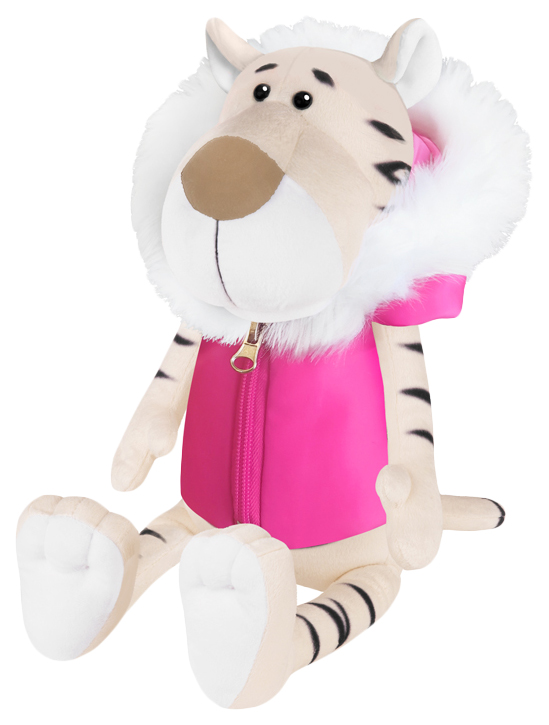 фото Игрушка мягкая белая тигрица в розовой жилетке, 20 см maxitoys luxury